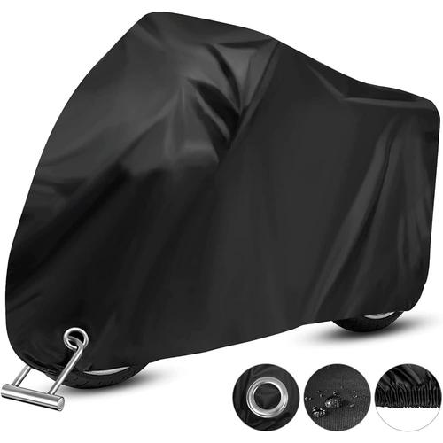 Housse Moto, 245x105x125cm Housse De Protection Pour Moto Couverture Imperméable 210t Oxford Bâche Moto Anti Vent Poussière Uv Pluie Déjections D'oiseaux Pour Plupart Des Motos Scooters