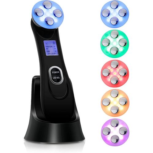 Dispositif De Beauté Ultrasonique Appareil Anti Rides Anti-Âge Visage,Appareil À Ultrason Visage Soin Visage Mésothérapie Faciale 6 Modes Led Machine De Rajeunissement De La Peau