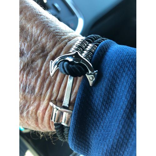 Bracelet Homme Ancre - Bracelet Cordage Nautique En Nylon, Cadeau Homme, Bracelet Ancre Marine En Laiton