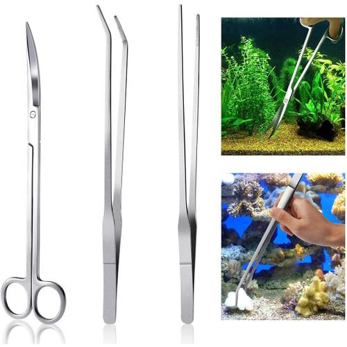 Aquarium Kit Outil Accessoires Inox Aquarium Réservoir Eau Plante Pinces Ciseaux Outils Set Poisson Starter Kits