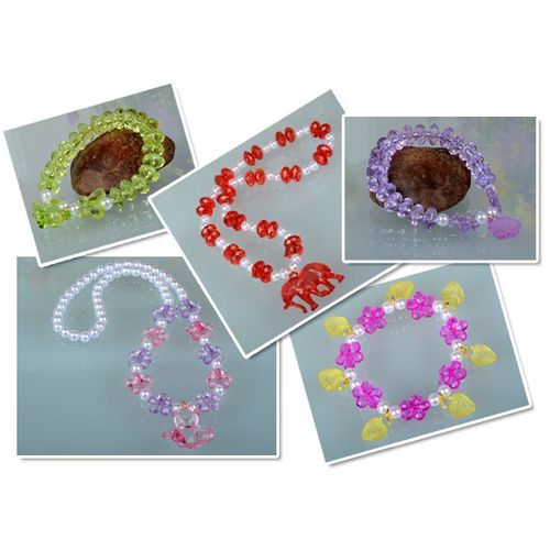 Enfants Bricolage Perles Set, Art Créatif Perles Kit De Loisirs Créatifs L'atelier De Bijoux Fabrication De Bracelet Collier 24 Types (Couleur De Printemps)