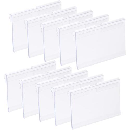 100Pcs Porte-étiquette Transparent en Plastique, Porte-étiquettes en PVC Supports d'Étiquettes en Plastique Porte-étiquette de Prix d'étagère pour Étagère Magasin Supermarchés Petits Magasins