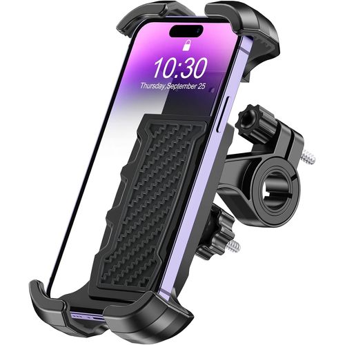 Support Telephone Velo Rotative, [Opération À Une Main] Support Telephone Moto Anti-Vibrations Compatible Avec Iphone 14/13 Pro Max, Jusqu'à 6.8'', Porte Telephone Velo Guidon Pour Vtt Scooter