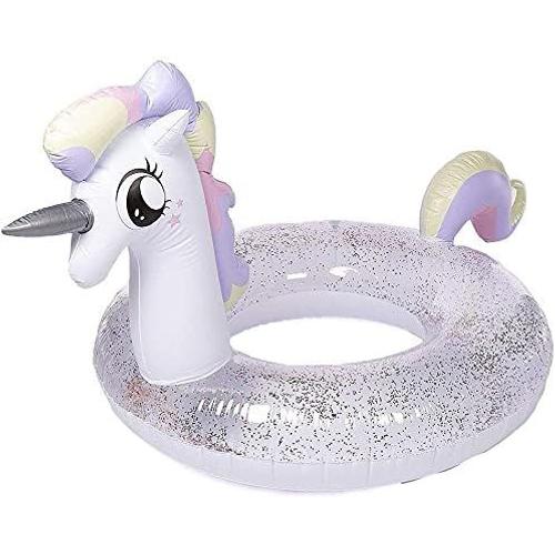 Anneau De Natation Gonflable, Anneau De Natation À Paillettes Licorne Pvc Piscine Plage Et Piscine Piscine Gonflable Aide À La Natation Enfants Adultes