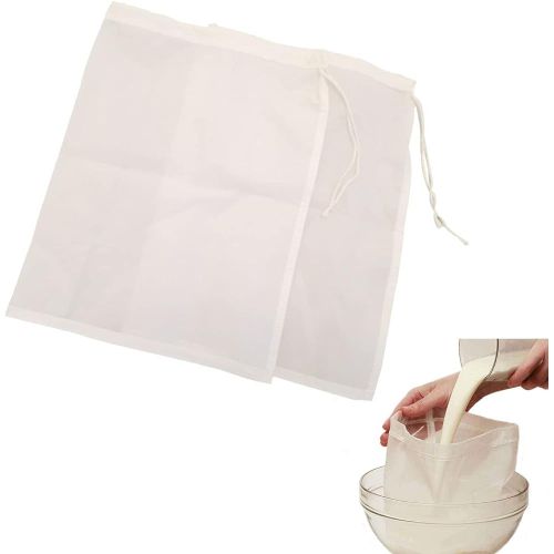 Sac A Lait Vegetal,Sac Filtrant,Filtre Lait Vegetal,Sac-Passoire,Filtre Alimentaire,Filtre À Fruits,Tissu Filtrant,Sac Tissu,Sac En Filet,Filtres En Tissu,Filtres En Tissu De Nylon,Réutilisables,2pcs