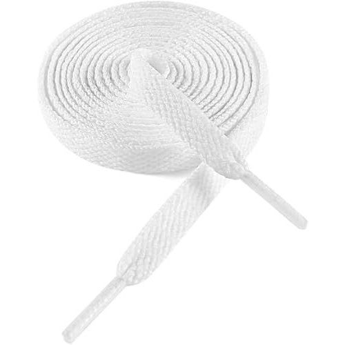 Blanc Lacets Chaussures Plats Pour Baskets, Lacets Plats Pour Sneakers - Économiques, 8mm De Large