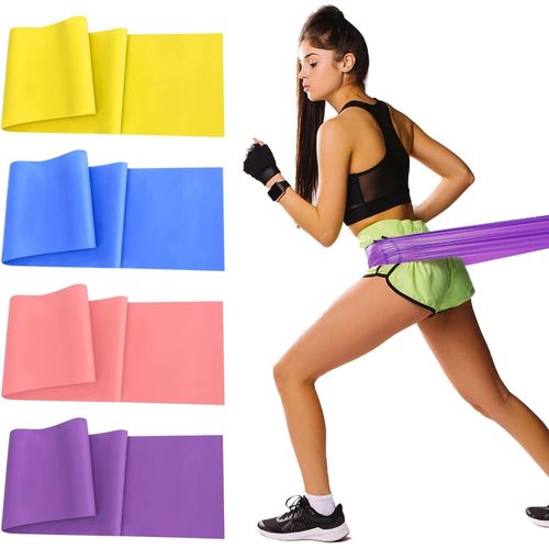 Bande Élastique Fitness?Lot De 4 - Élastique Musculation Bande De Resistance D'exercices Naturel Latex Bandes D'exercice Pour Musculation Etirement Yoga Pilates Dans Salle De Gym Ou Domicile