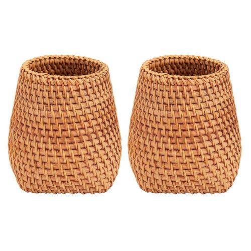 2X Baguettes En Rotin Tube Cuillères à Pelle Seau Couteaux à Dîner Fourchettes Vaisselle Boîte de Rangement pour Paniers de Rangement pour Organisateur C