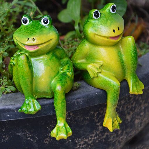 Figurine Grenouille En Résine Déco Jardin - Mignonne Et Colorée Pour Balcon, Salon, Bureau