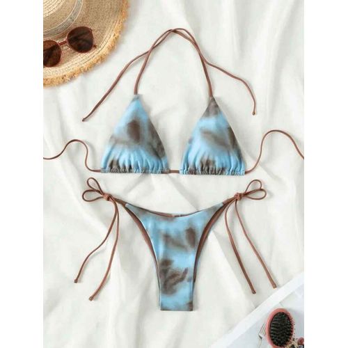 Maillot De Bain Deux Pièces Pour Femmes,Bikini,Mini String,Col Licou,Imbibé,2025