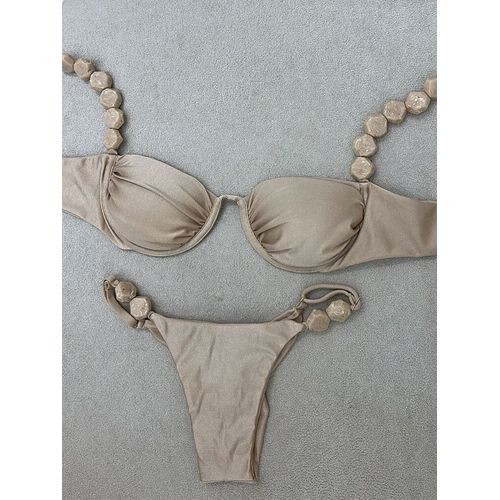 2025 Sexy Taille Basse Bikini Ensemble Maillot De Bain Solide À Bretelles Maillots De Bain Femmes Push Up Maillot De Bain Maillots De Bain Brésilien Biquini Femme
