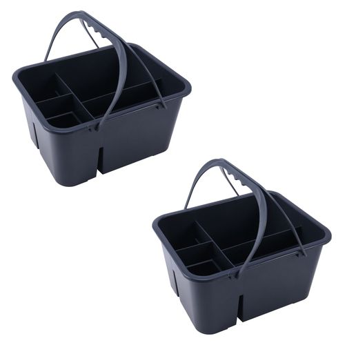 2X Panier de Nettoyage Divers Panier en Plastique BoîTe à Outils Portable Panier de Rangement