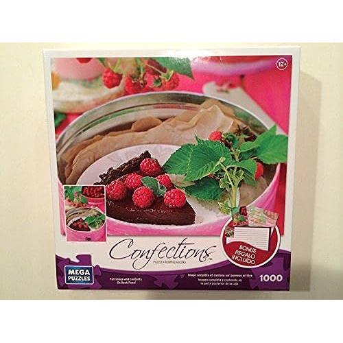 Mega Puzzles - Confections - Raspberry Tart - 1000 Piece Puzzle Bonus Stationary Set