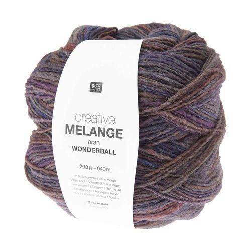 Pelote De Laine Creative Melange Aran Wonderball - 200 Gr - Rico Design. Color : 030 Winter