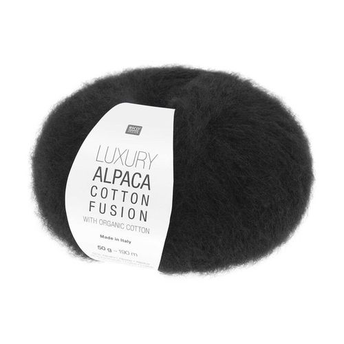 Coton Bio À Tricoter & Alpaga Luxury Alpaca Cotton Fusion ¿ Rico Design ¿ La Rencontre Parfaite Entre Fraîcheur, Douceur Et Luxe. Color : 08 Noir