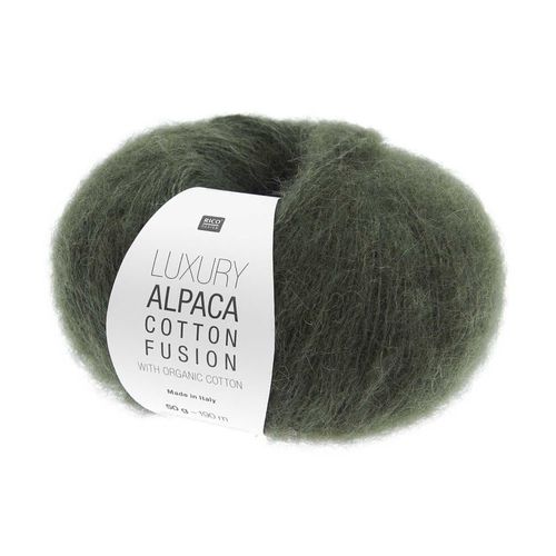 Coton Bio À Tricoter & Alpaga Luxury Alpaca Cotton Fusion ¿ Rico Design ¿ La Rencontre Parfaite Entre Fraîcheur, Douceur Et Luxe. Color : 07 Olive