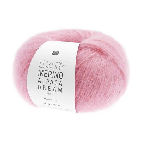 Pelote De Laine Et Alpaga Luxury Merino Alpaga Dream Aran - Rico Design - Le Fil Noble Et Volumineux Au Toucher Cocooning. Color : 03 Rose