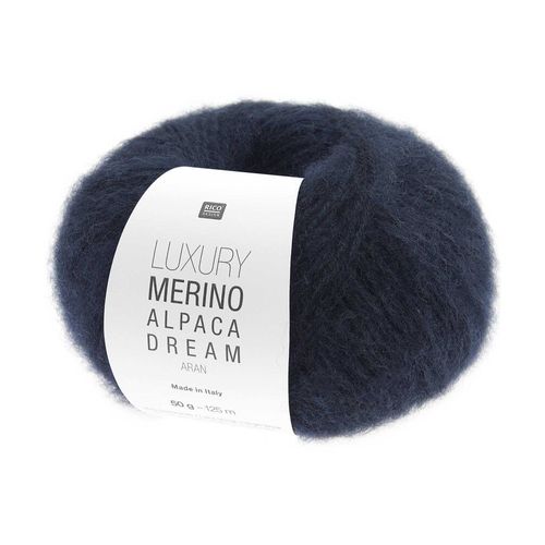 Pelote De Laine Et Alpaga Luxury Merino Alpaga Dream Aran - Rico Design - Le Fil Noble Et Volumineux Au Toucher Cocooning. Color : 06 Bleu Marine