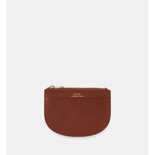 A.P.C. - Porte-monnaie Demi Lune cuir lisse - Marron