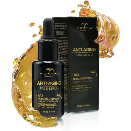 Checarzhn--No1-Sérum Vi Anti-Âge Anti-Rides Acide Hyaluronique Pur 3p Vitamine C/E,99% Naturel Bio/Vegan,Action Liftante Et Repulpante,Soin Vi ,Cou,Contour Des Yeux Et Décolleté - Fabriqué En Italie