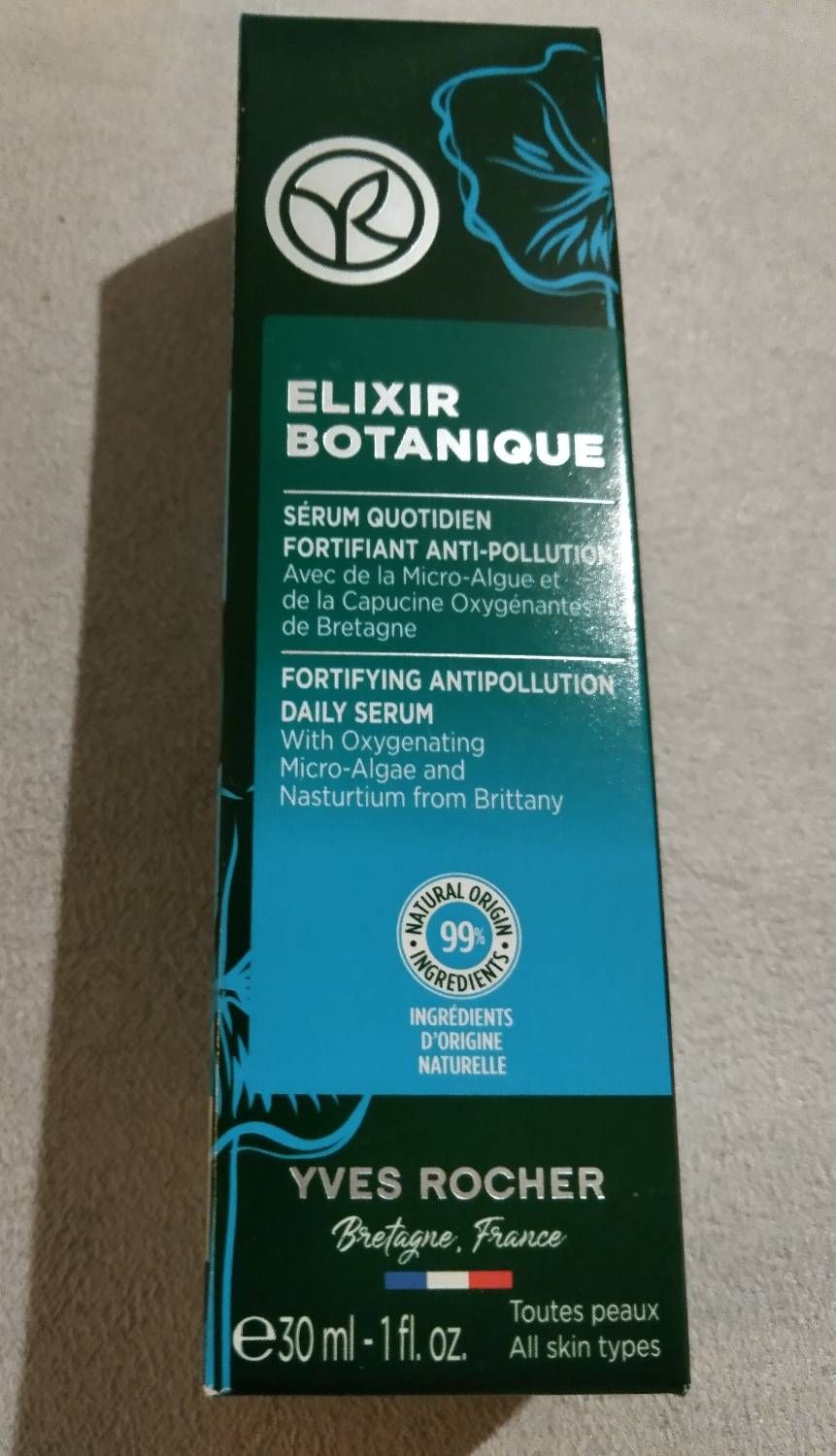 Sérum Élixir Botanique Anti Pollution Détox Visage Yves Rocher Élixir Botanique Algues Marines Thalasso Crème Soin De Jour/Nuit Anti Age Rides Ridules Hydratante Protectrice 30ml 99% Origine Naturelle 