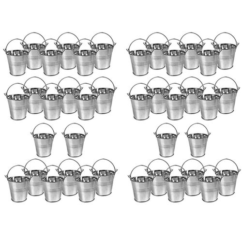 40 Pièces Mini Seau en Métal Portable Pot de Fleur Vases Jardinières Belle Boîte à Bonbons pour la Décoration de de Fête de Mariage