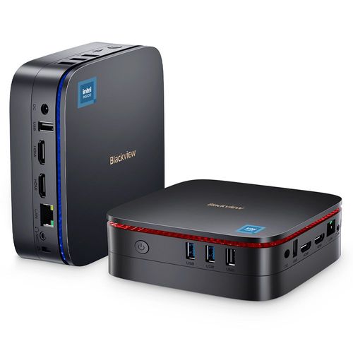 Blackview MP60 Mini PC, Intel N95 4 coeurs - 3.4 GHz - Ram 16 Go - SSD 512 Go, 2 HDMI 4K 60 Hz double écran, WiFi double bande 2,4/5 GHz Bluetooth 4.2
