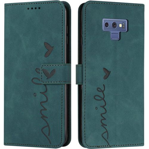 Kal-Coque Pour Samsung Galaxy Note 9, Étui Housse En Cuir Pu Premium Samsung Galaxy Note 9, Magnetique Flip [Pochette De Portefeuille], Etui De Protection Pour Samsung Galaxy Note 9 (Vert)