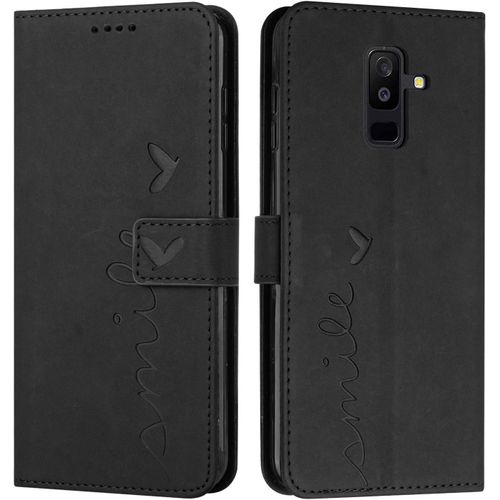 Kal-Coque Pour Samsung A6 Plus 2018, Étui Housse En Cuir Pu Samsung Galaxy A6 Plus 2018, Magnetique Flip [Pochette De Portefeuille], Etui De Protection Pour Samsung A6 Plus 2018 (#Noir)