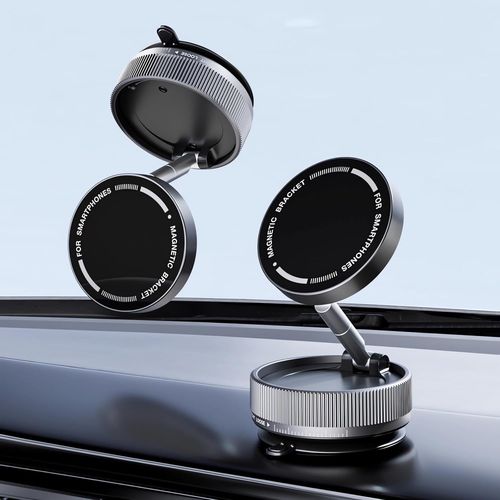 Checarzhn--No1-Support De Téléphone À Ventouse Magnétique Sous Vide, Rotatif À 360° Magnétique Et Adsorption Sous Vide, Pour Pare-Br , Tableau De Bord, Support Téléphone Magnétique(Noir)