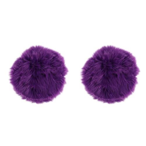 2x Faux Peau De Mouton En Laine Tapis 30 X 30 Cm Moquette Soft Longhair Decoratif Coussin De Chaise Canape Natte (Rond Violet)