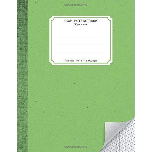 Isometric Graph Paper Notebook: 1/4 Inch Equilateral Triangle | Light Grey (100 Pages, Large, 8.5 X 11) | 3d Design, Architecture, Landscaping, Maths, Geometry