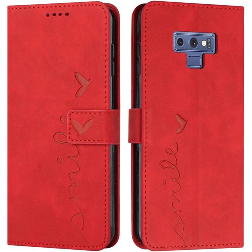 Kal-Coque Pour Samsung Galaxy Note 9, Étui Housse En Cuir Pu Premium, Magnetique Flip [Pochette De Portefeuille], Etui De Protection Pour Samsung Galaxy Note 9 (#Rouge)