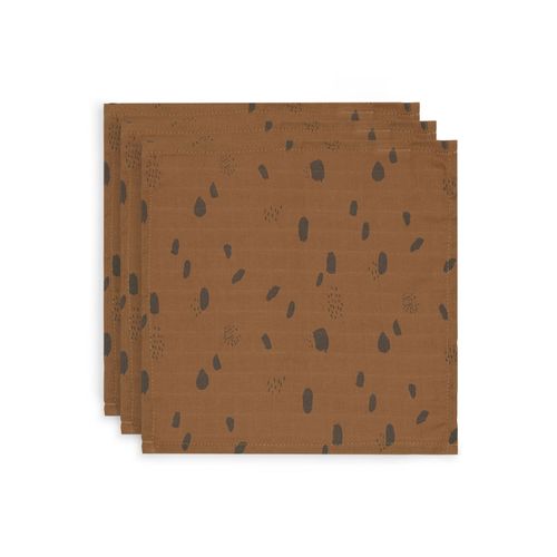 Lot De 3 Langes Gaze De Coton Spot Caramel - Jollein