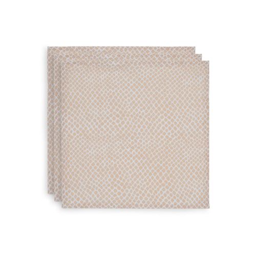 Lot De 3 Langes Gaze De Coton Snake Pale Pink - Jollein