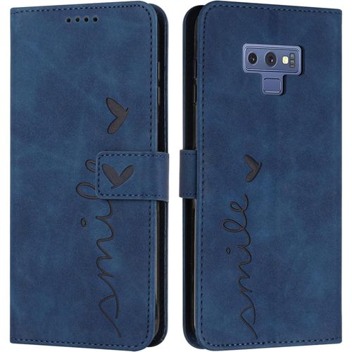 Kal-Coque Pour Samsung Galaxy Note 9, Étui Housse En Cuir Pu Premium Samsung Galaxy Note 9, Magnetique Flip [Pochette De Portefeuille], Etui De Protection Pour Samsung Galaxy Note 9 (Bleu)