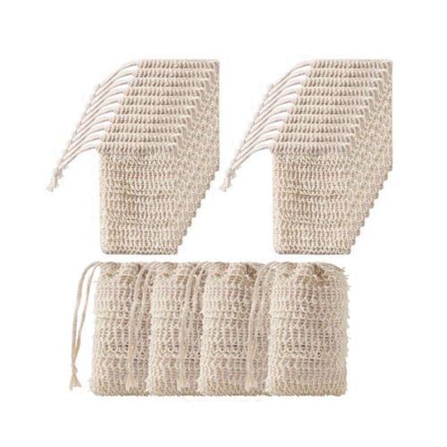 250 Pièces Séries Douche Bain Sisal Savon Sac Sisal Naturel Savon Sac Exfoliant Savon Économiseur Pochette Titulaire