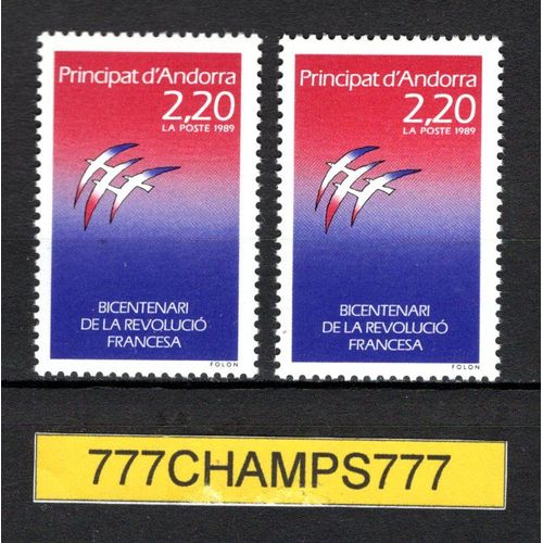 Andorre. 1989. Bicentenaire De La Révolution Française. Y & T 376