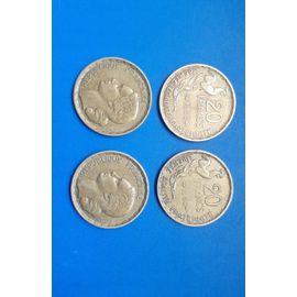 Lot 4x20 Francs Guiraud 1950 Signature 2 Lignes.