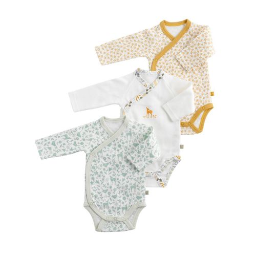 Bodies Bébé À Manches Longues Lot De 2 - Promenons Nous Blanc/Jaune