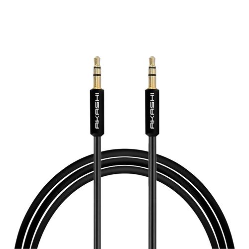 Câble Jack 3,5mm mâle-mâle Auxiliaire Smartphone Enceinte Casque Akashi Noir