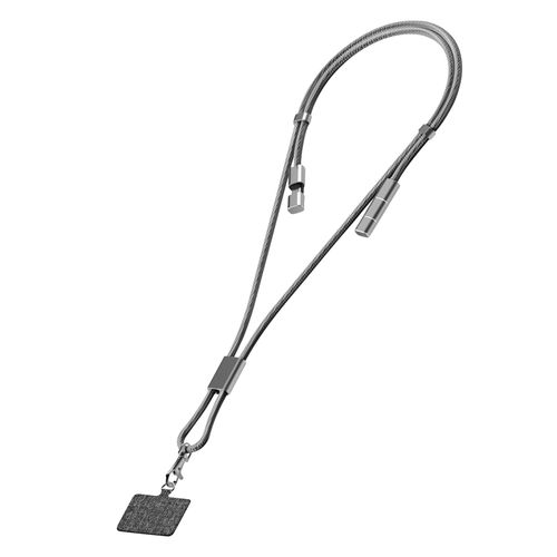Tour de Cou 3 en 1 avec Câble USB-C 100W vers USB-C et Lightning Akashi Argent