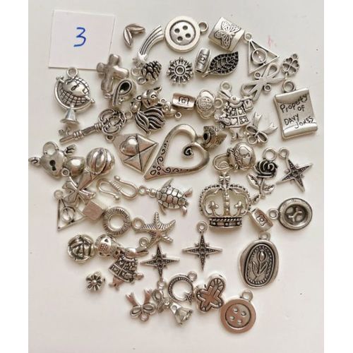 Materiaux Diy Breloques Argent Tibetain Assorties 50g