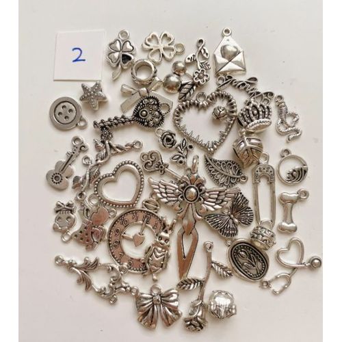 Materiaux Diy Breloques Argent Tibetain Assorties 50g