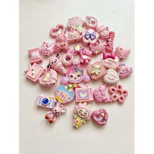 Collection Exquise Breloques Rose Poudre Esprit Kawaii Et Diy Créatif