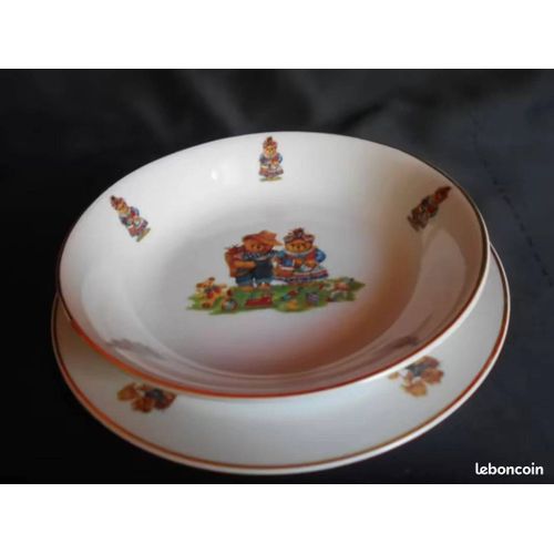Ensemble À Déjeuner Pour Enfants, 2 Assiettes Porcelaine/X3