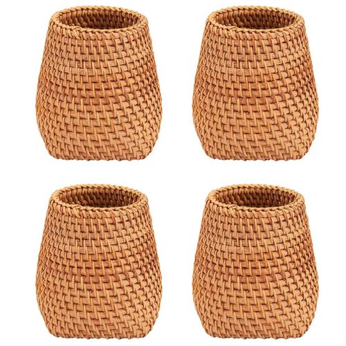 4X Baguettes en Rotin Tube Cuillères à Pelle Seau Couteaux à Dîner Fourchettes Vaisselle Boîte de Rangement pour Paniers de Rangement pour Organisateur C