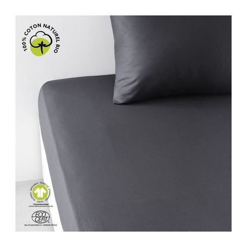 Drap Housse 2 Personnes Uni Coton Grand Bonnet 180x200 Cm