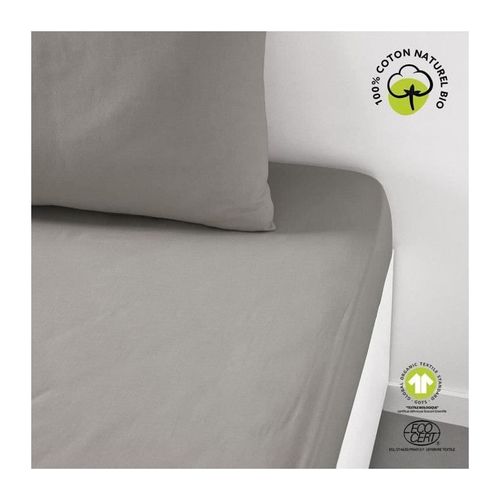 Drap Housse 2 Personnes Uni Coton Grand Bonnet 180x200 Cm