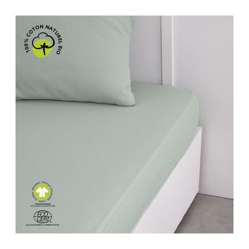 Drap Housse 2 Personnes Uni Coton Grand Bonnet 160x200 Cm
